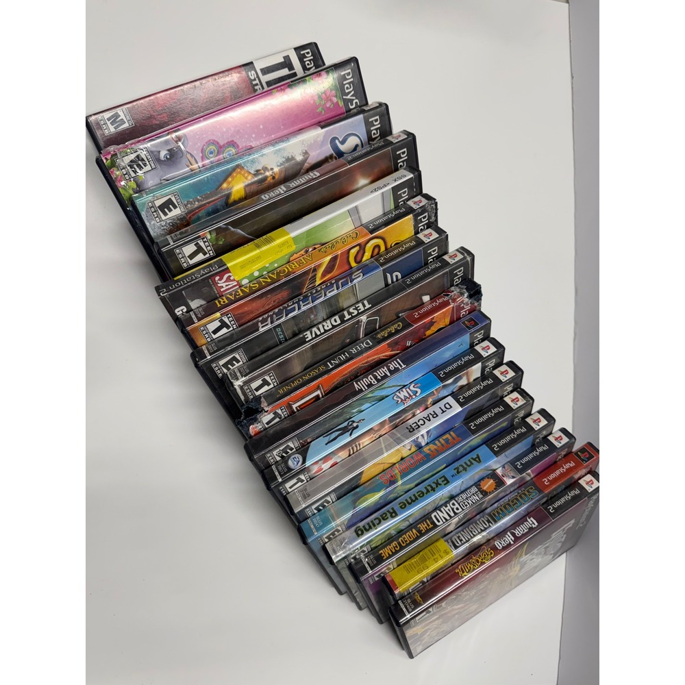 Sony PlayStation 2 PS2 Game Lot of 17 Guitar Hero Sims 2 SSX True Crime Racing